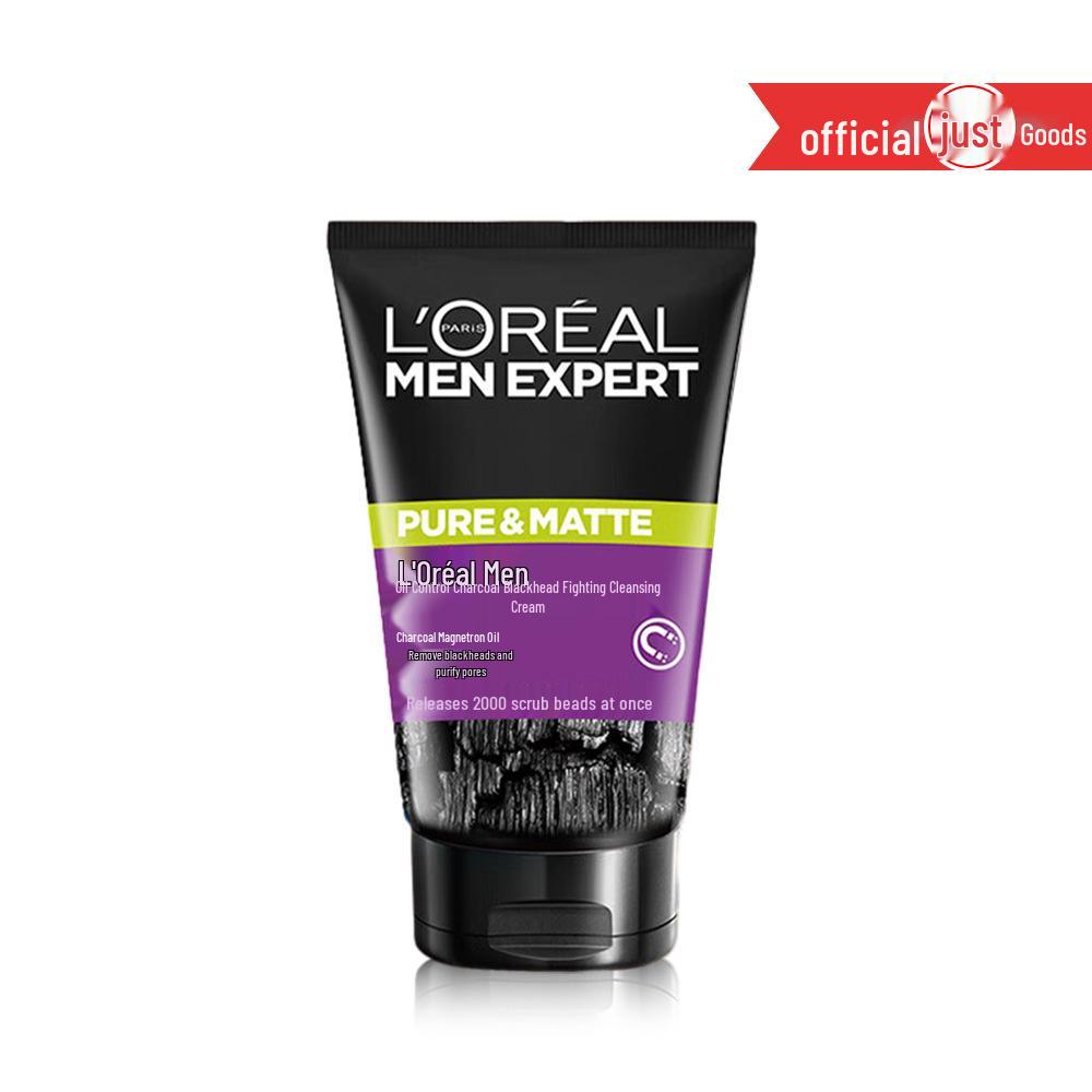 L'Oréal Men Oil Control Charcoal Cleanser 100ml - Refreshing Volcanic Rock Moisturizer