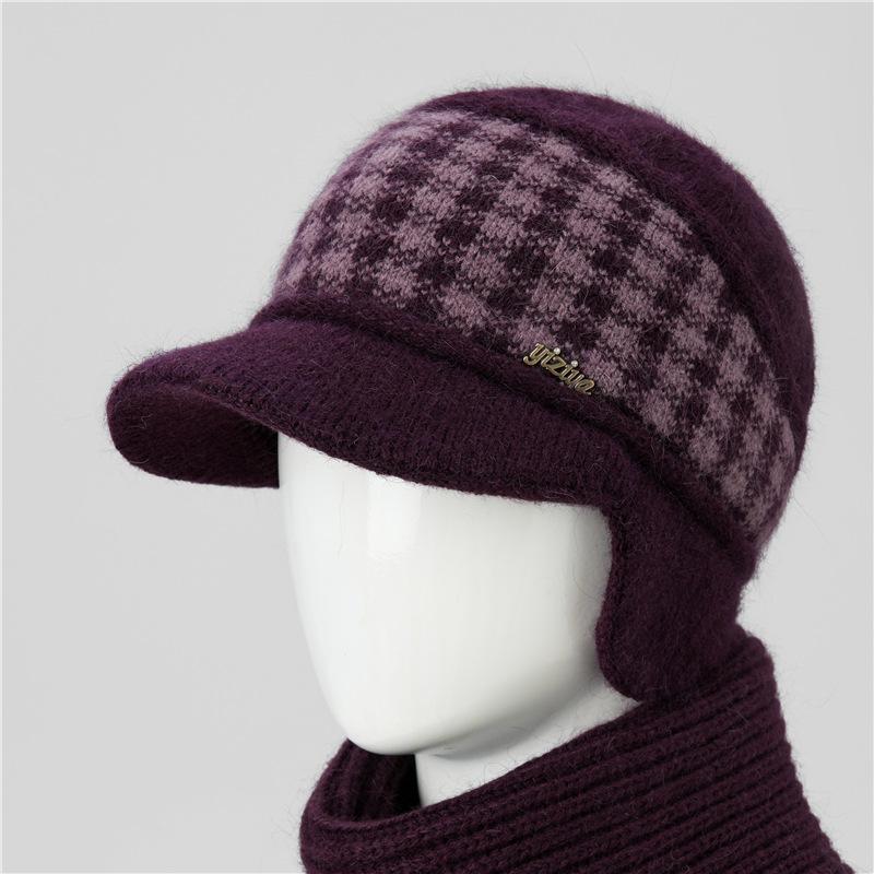 Hat Women's Autumn and Winter Fleece Thick Warm Ear Protector Wool Hat Cold-proof Cotton Hat