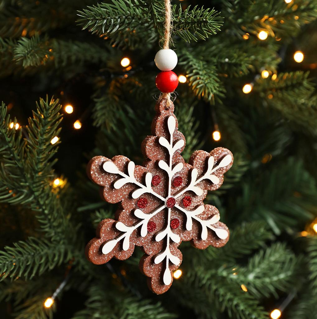 Wooden Gingerbread Pendants, Christmas Tree Decoration Pendants, Snowflake  Pendants, Atmosphere Decoration Items