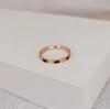 Korean Style Rose Gold Rhinestone Shell Tail Ring - Colorful Titanium Steel Finger Accessory for Women