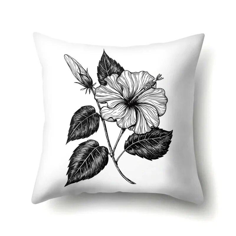 45x45cm Plant Flower and Leaf Printing Series Throw Pillow Cover Sofa Office Seat Car Cushion  Home Decoration