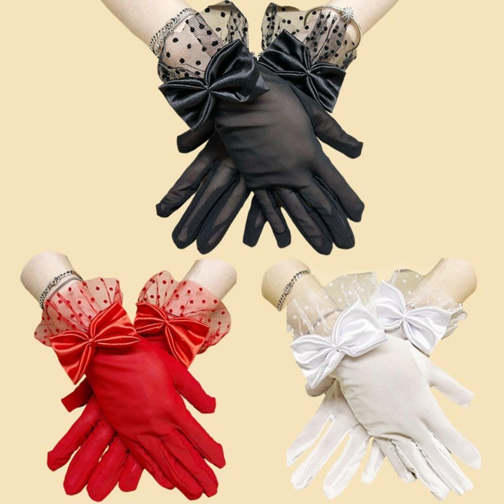 

Party Dress Lace Gloves Sexy Bridal Gown Mittens New Driving Mittens Party червоний