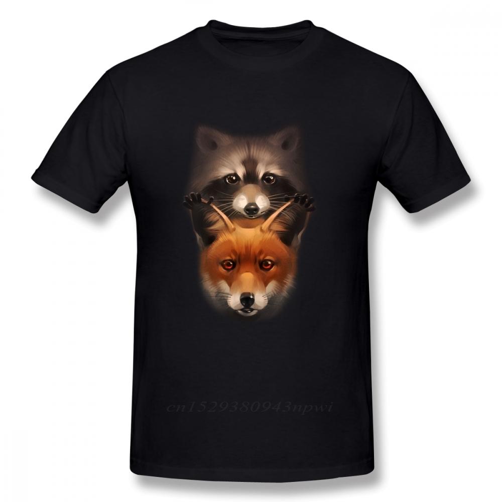 

Fox And Raccoon T Shirt For Male Popular Tee 3D Print T shirt Hot slae New Arrival Fashion Guys Punk Designer Streetwear 5XL різнокольоровий