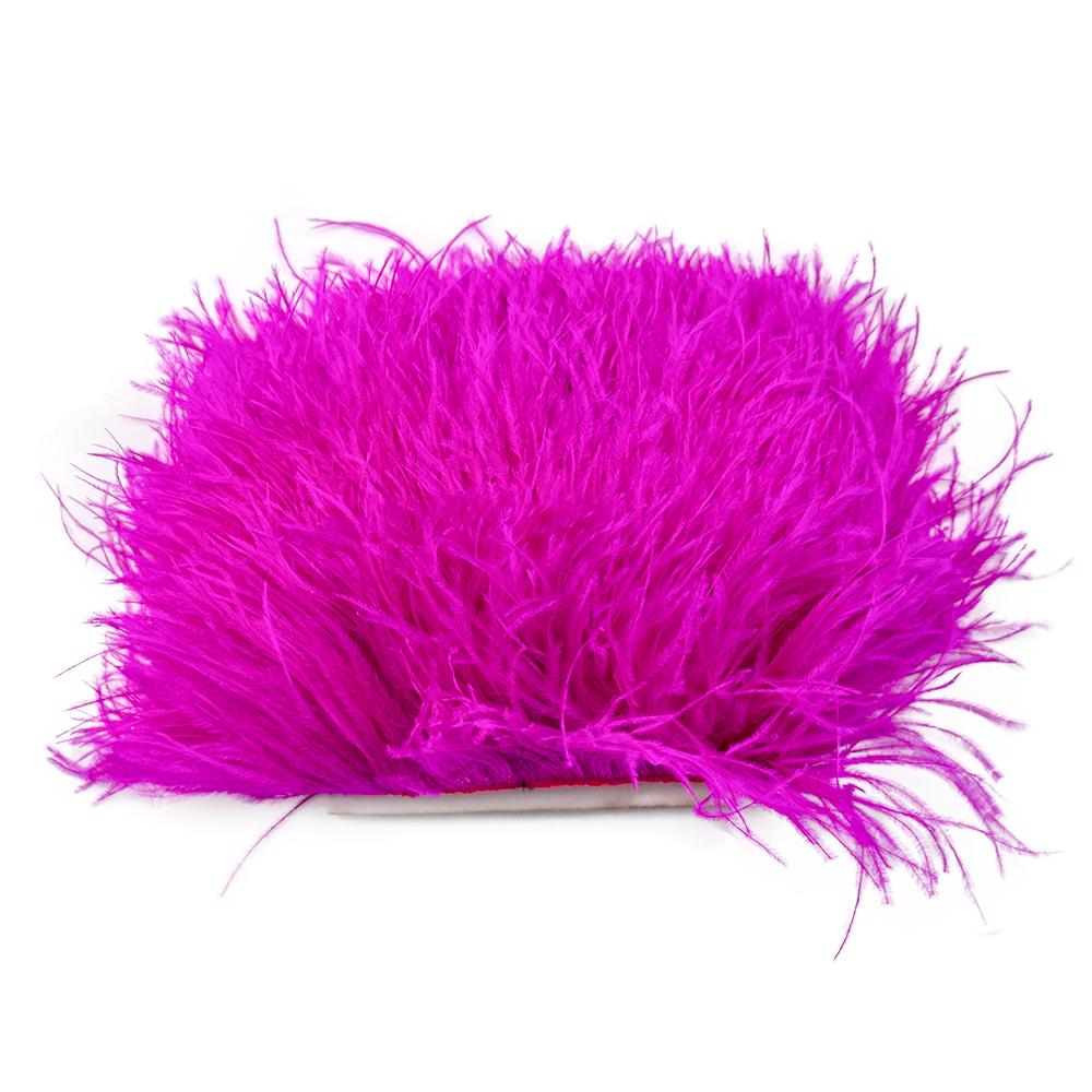 Feather10-15CM Pink Ostrich Feather Trim Fringe No Ribbon for Wedding Party Dress Sewing Accessories 1M Fluffy Multicolor Plumas Fabric
