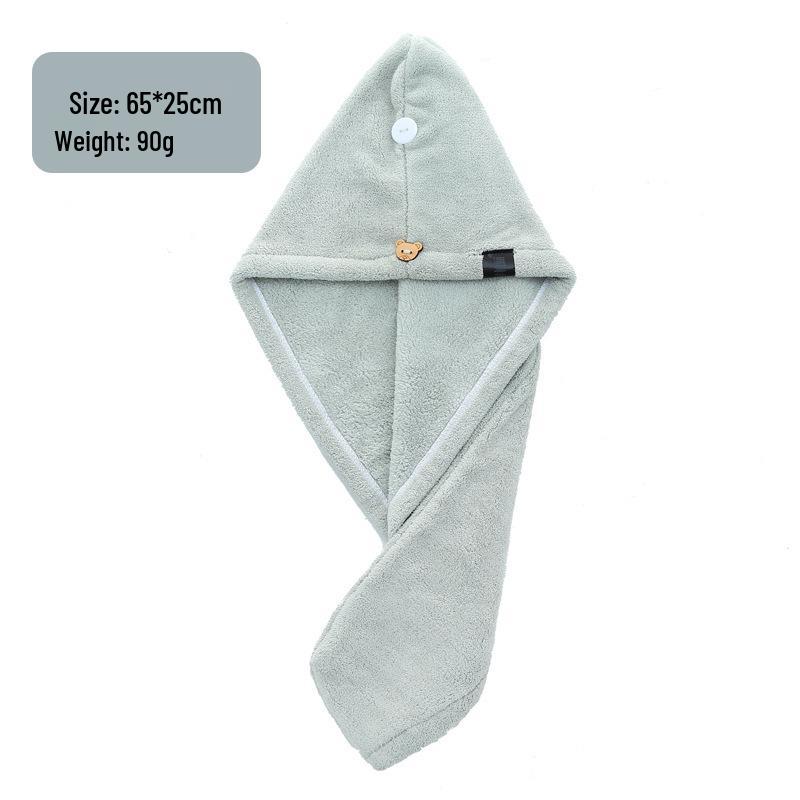 Thickened Double-Layer Coral Fleece Quick-Dry Hair Cap for Women, Water-Absorbent and Customizable with Logo