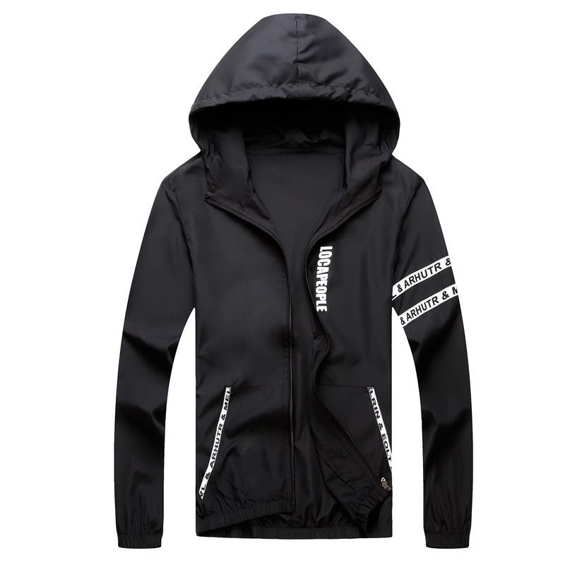 2020 Men s Korean Style Lightweight Summer Sun Protection Jacket M чёрный