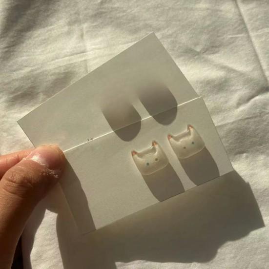 1 Paire Boucles d'Oreilles Clous Sans Bavures Légères Design Chaton Clous d'Oreilles Sans Allergène Invisibles Non Irritantes Boucles d'Oreilles Bijoux Cadeau