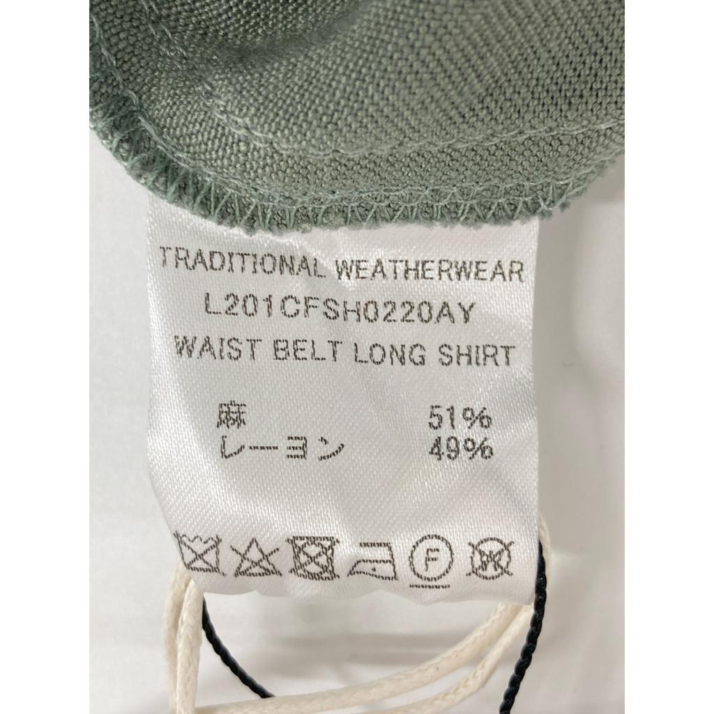 TRADITIONAL WEATHERWEAR Green X IENA Special Order WAIST BELT LONG SHIRT Linen Rayon Belted Long Shirt Dress Dress S khakiUsed