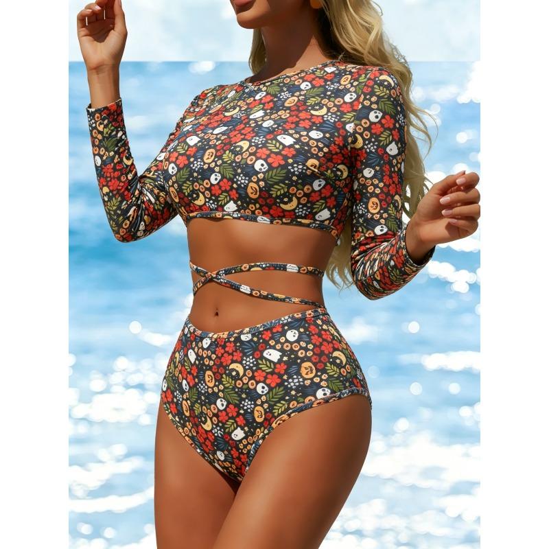 Europäischer und Amerikanischer Neuer Surfanzug Neoprenanzug Badeanzug Einteiler Damen Badeanzug Langärmlig Reißverschluss Bikini Badeanzug