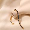 Gold Plated Emerald Green Oval CZ Tennis Bracelet