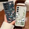 Fashion Love Heart Floral Transparent Phone Case For Samsung S24 S23 Ultra S22 S21 FE A15 A35 A55 A33 A54 A53 A25 Shockproof Clear Soft Silicone Cover