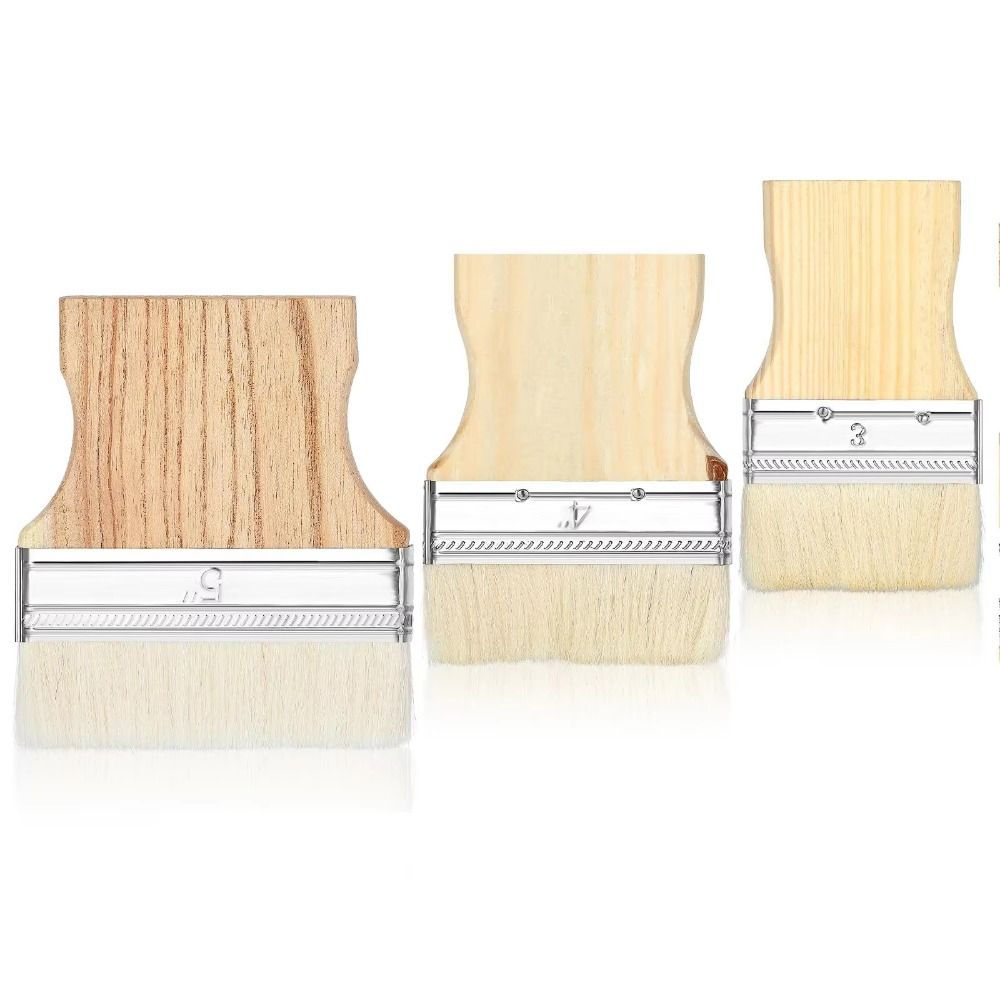 3/4Pcs Multipurpose Flat Paddle Paint Brushes 2/3/4/5in Artist Painting Brushes  for Furniture