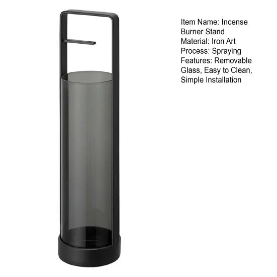 Incense Burner Stand with Removable Glass Ash Tray Easy To Clean Stable Reverse Installation Incense Burner Set Home Decor