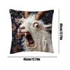 Schreiendes Ziegen Kissenbezug 45x45 cm Lustige Tier Plüsch Überwurf Kissenbezug für Couch Sofa Schlafzimmer Deko