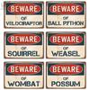 Putuo Decor Beware Vintage Tin Sign Funny Warning Danger Plaque Metal Wall Poster Painting for Room House Shop Bar Man Cave