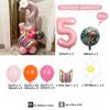 38PCS Ocean Adventures Moana Balloon Column Set 32inch Pink Number Daisy Foil Globos 1-9st Girl Birthday Party Home Decorations