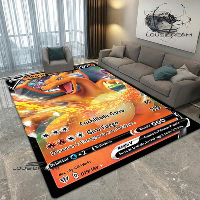 Cartoon Pokémon Trading Card Game Print carpet Non-slip carpet carpets for living room area rug Door pad anime rug birthday gift