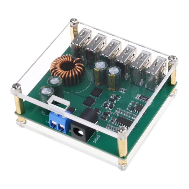 Compactly 6USB DCBuck Power Supply Module Voltages Regulator with 6 USB Port for Efficient MultiDevice Charging
