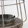 Hollowing Out Cage Portable Candlestick Metal Ironwork Retro Style Home Furnishings Courtyard Desktop Garden Ornaments Decorate