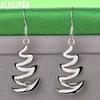 925 Sterling Silver Crescent Shaped Pendant with Piercing Earrings Fashion Charm Wedding Jewelry