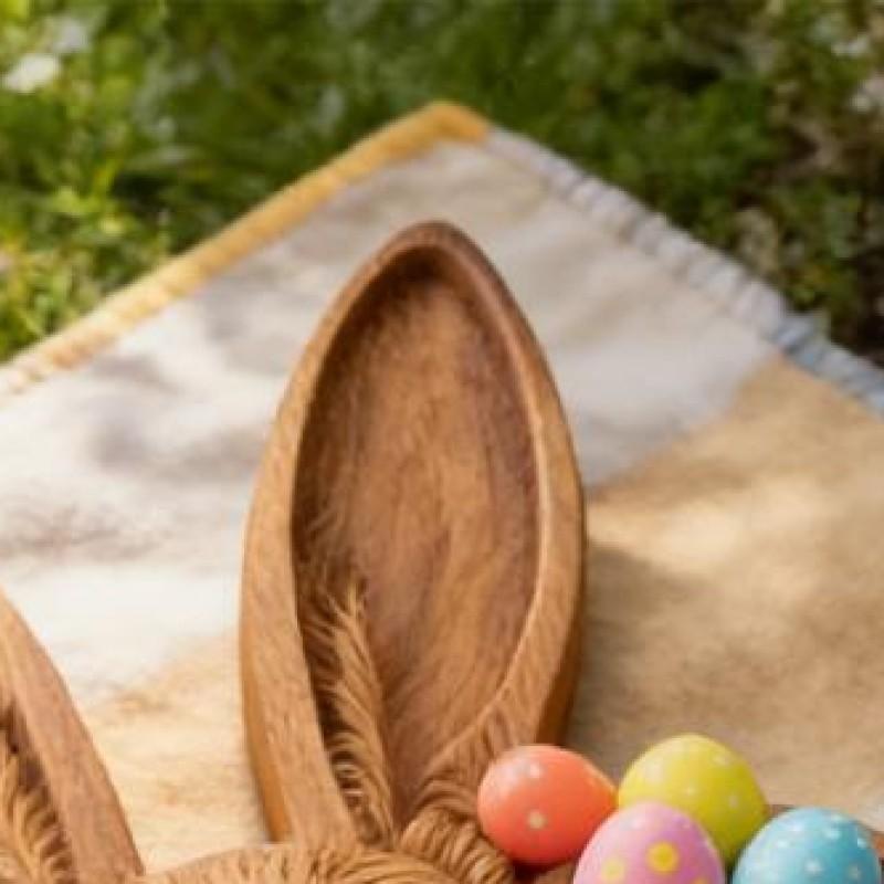 

Wooden Easter Bunny Charcuterie Board with Divided Compartments Decorative Salad Plates Candy Dish for Spring Home Parties Decor China Mainland