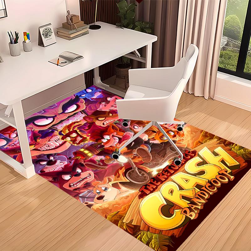 Crash Bandicoot Printed Absorbent Washable Carpet, Non-Slip Bathroom Mats, Kitchen Rugs, Yoga Mat,Living Room Entrance, Camping Picnic Rugs