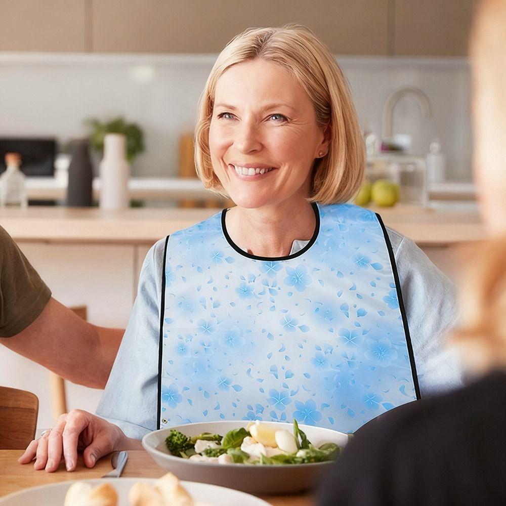 Washable Adult Bib Waterproof Elderly Care Bib Adult Care Clothing Protector  Meal Assistance
