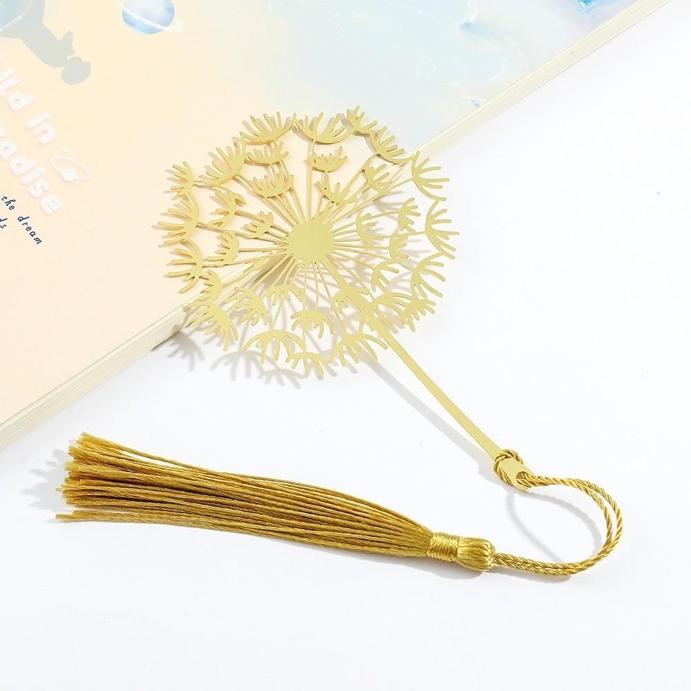 Elegant Hollow Tassel Book Markers Sunflower Pattern Chinese Style Bookmark Stationery