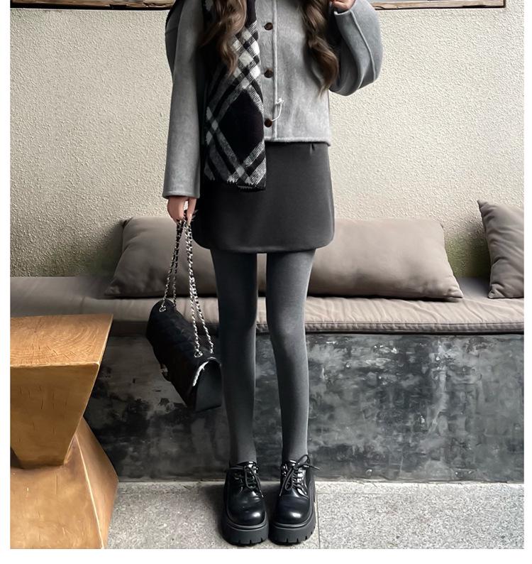 Women's Gray A-Line High Waist Wool Pencil Skirt - Autumn/Winter 2025
