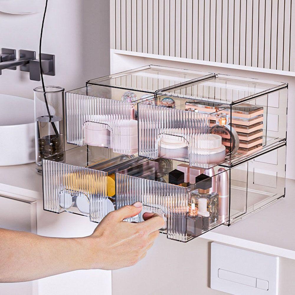 Acrylic Drawer Type Storage Box Dustproof Large Capacity Lipstick Mask Storage Rack Transparent Stackable