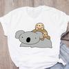 Cat Coffee Paw Strawberry Women's T-Shirts Cute Cartoon Top Female T Shirt Summer Funny Clothes O-Neck Ladies Tee Tops Shirts