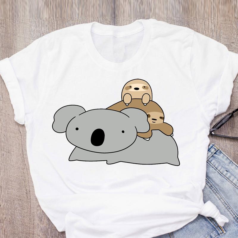 Cat Coffee Paw Strawberry Women's T-Shirts Cute Cartoon Top Female T Shirt Summer Funny Clothes O-Neck Ladies Tee Tops Shirts