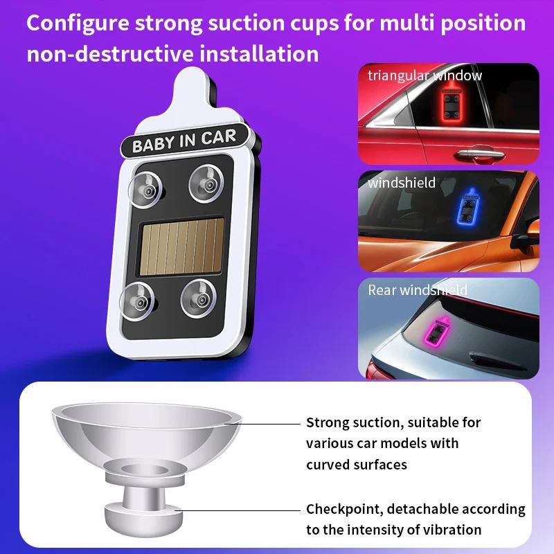 5V USB & Solar Powered Window Baby In Car Sign Warning Light Wireless LED Ambient Lighting Baby Bottle Shape Neon Lamp Funny Decor Accessories