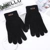 Autumn and Winter Velvet Thickened Men's Outdoor Leisure Fishing Cycling Cold and Windproof Knitted Wool Warm Gloves