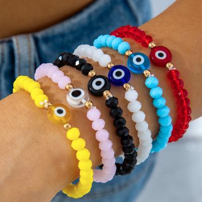 Jewelry, Ethnic Style Devil's Eye Color Handmade Beaded Bracelet, Glass Bead Bracelet Wholesale