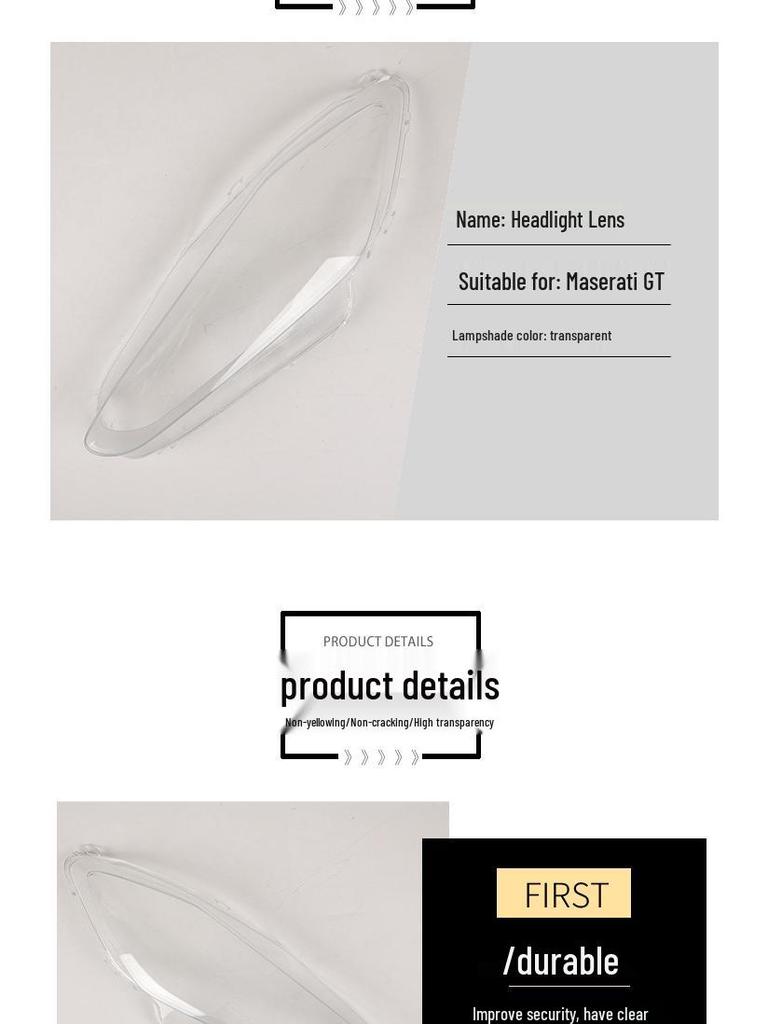 Maserati GT Series Universal Transparent Headlight Cover/Lamp Shell