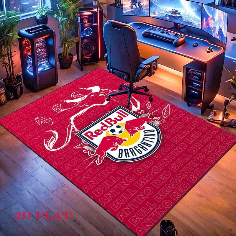 Tappeto FC Red Bull Salzburg per Soggiorno Camera da Letto Casa Decorazione Divano, Tappetino Antiscivolo per Giochi Bambini