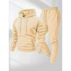 250g Men's Trendy Sports Hoodie & Sweatpants Set - Plain Color