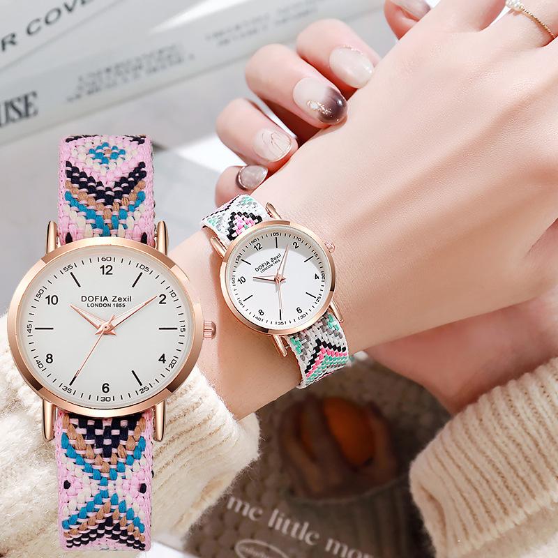 Nova moda personalizada simples conjunto de relógio feminino borboleta digital cinto relógio