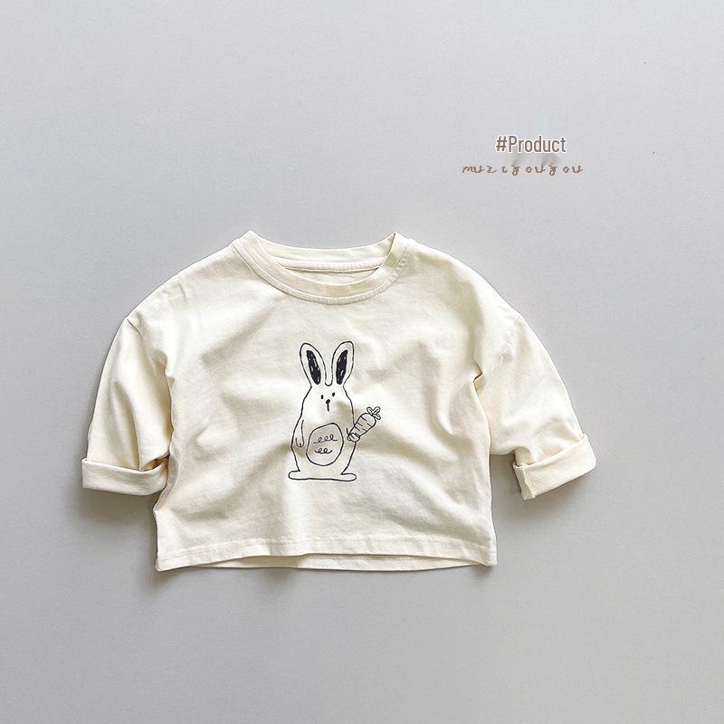 Lively & Cute Cartoon T-Shirt - Spring & Autumn 2025 Collection for Boys & Girls, Baby Pure Cotton Top for Small & Medium Children