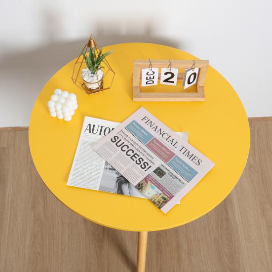 Household Small Apartment Dining Table, Round Kitchen Table with Wood Legs, Kitchen Living Room Leisure Coffee Table
