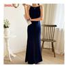 Ops Women's Korean Fashion Cami Dress Sleeveless Long Dress Comfortable Slim Affordable Feminine Adult Casual Office Date Outing Summer D65f06-1