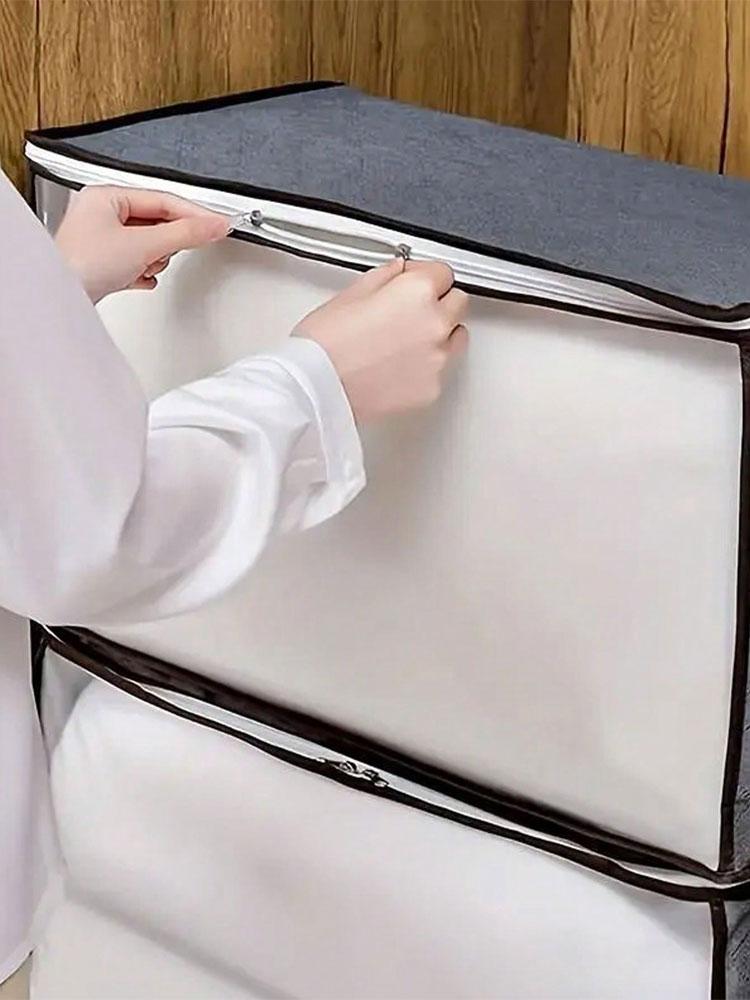 2 Stück Vlies-Aufbewahrungstasche faltbare Aufbewahrungstasche Kleiderschrank Kleidung Aufbewahrungstasche staubdicht große Kapazität