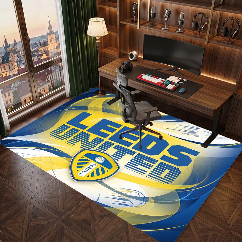 Tappeto in Velluto di Cristallo con Stampa del Leeds United Football, Comodo Assorbente d'Acqua Antiscivolo Tappeto per Pavimenti Interni