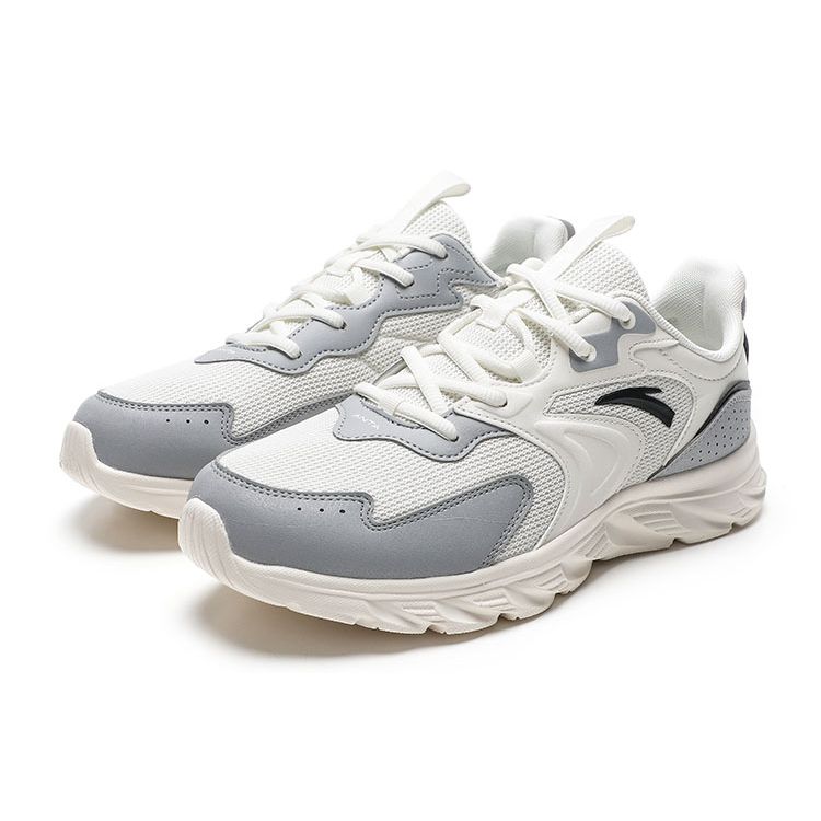 Anta Running Series Non-Slip Wear-Resistant Low-Top Running Shoes Men Sneakers White Gray 912235527-7