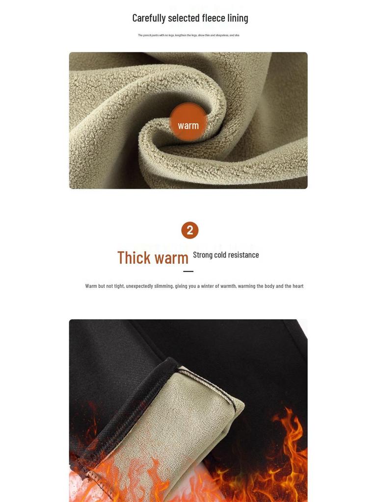 Mom's Versatile Plus Velvet Elastic Waist Straight Leg Pants - Thickened Winter Trousers for Middle-Aged and Elderly Women