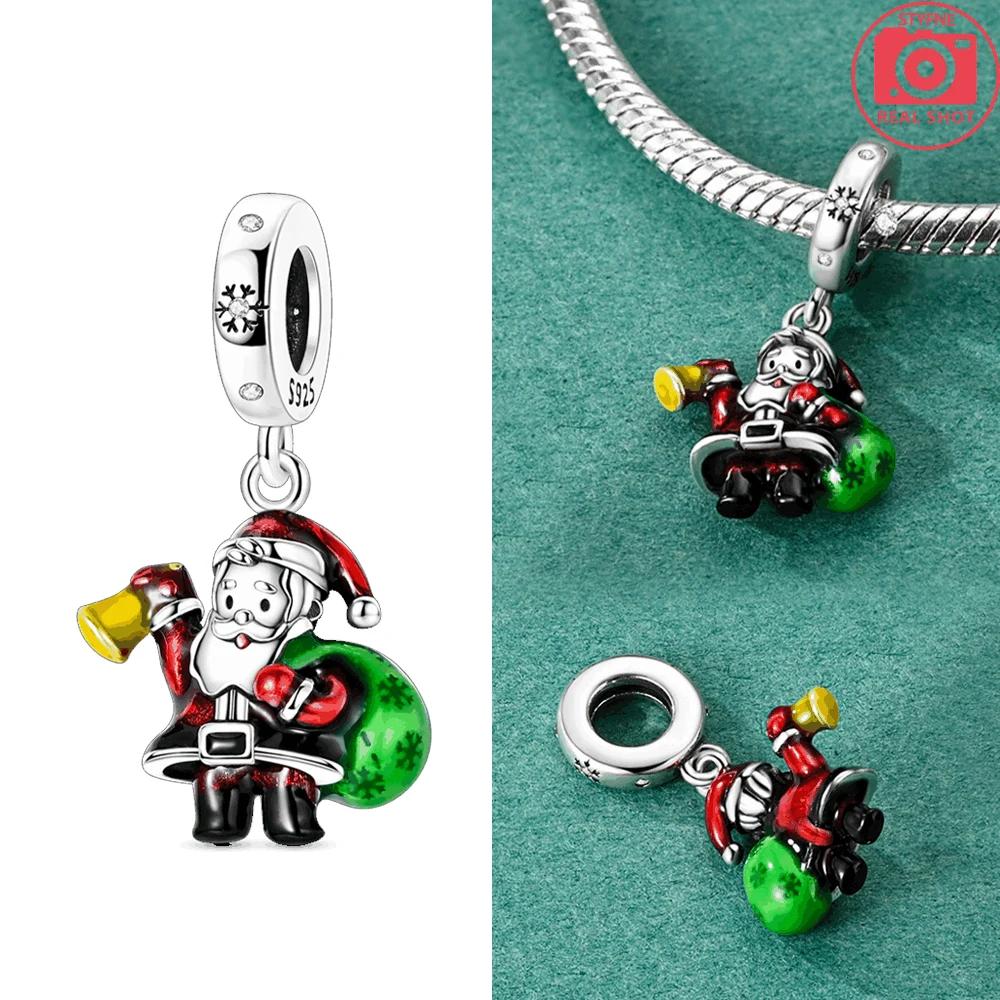 Copper Colorssanta Claus Holds A Heart Bead Fit Original Bracelet Diy Fine Jewelry Gift For Women