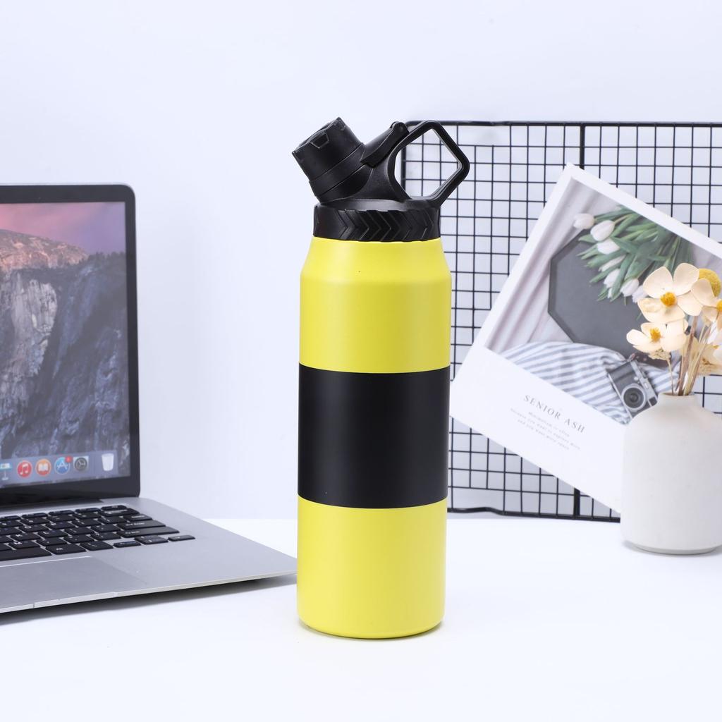 304 Stainless Steel Large-capacity Vacuum Flask Outdoor Space Pot Portable Male Handle Sports Mountaineering Water Bottle