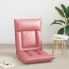 Adjustable Floor Footstool Pink Faux Leather