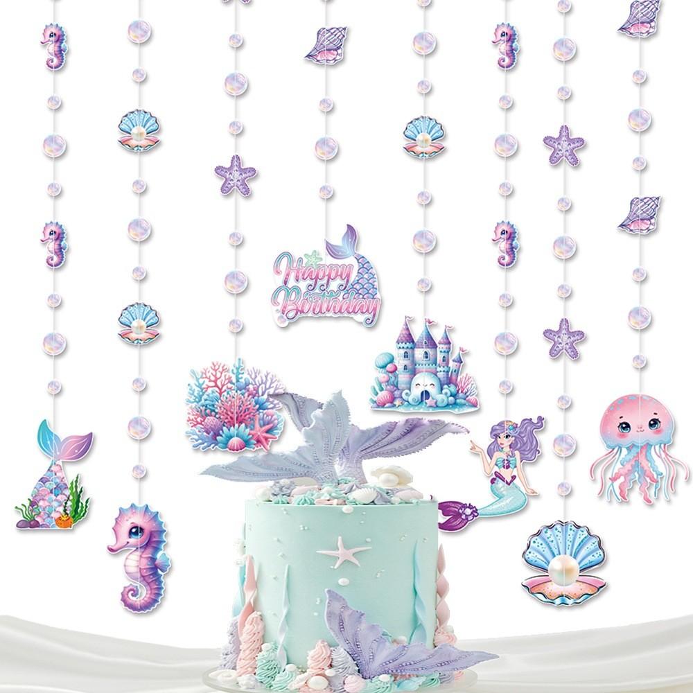 Mermaid Birthday Theme Decorations Hanging Pendant For Kids Celebration Party
